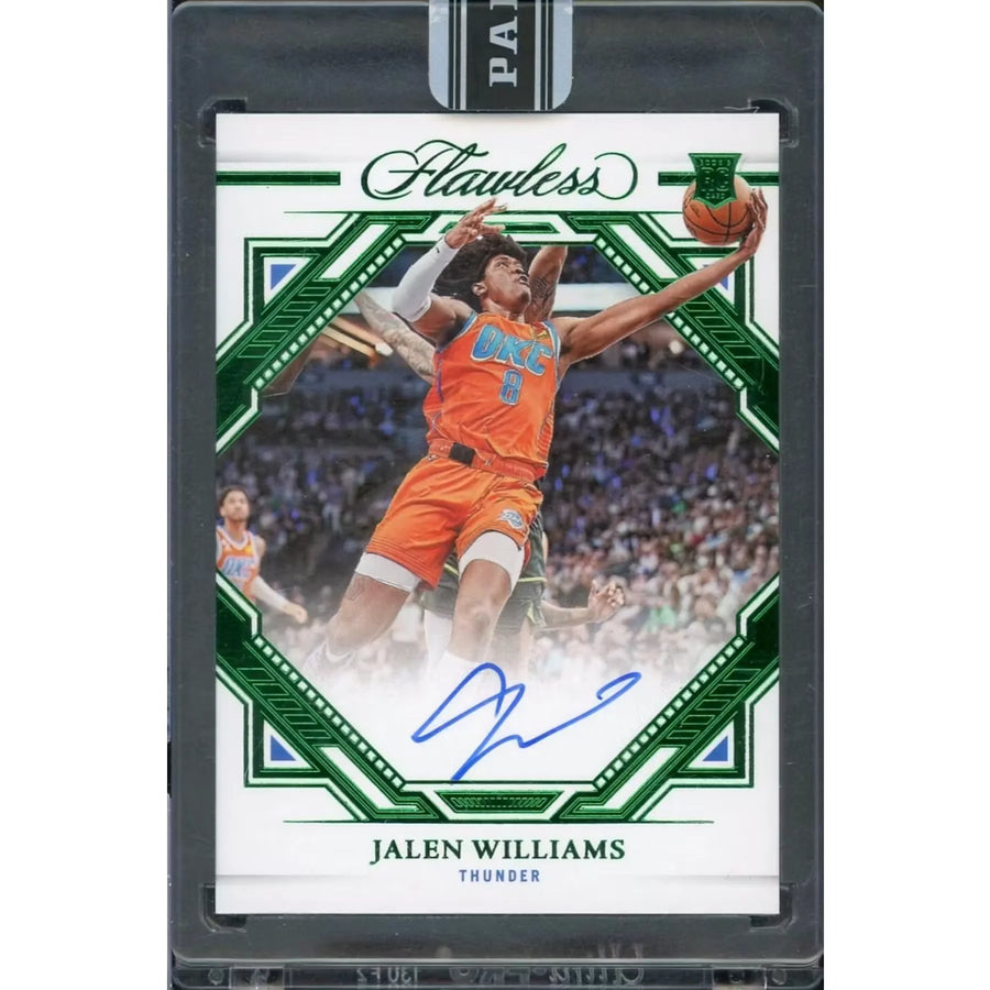 Jalen Williams Signed Rookie Card | 2022-23 Panini Flawless Green Auto 1/1 (Ships Sealed Only)