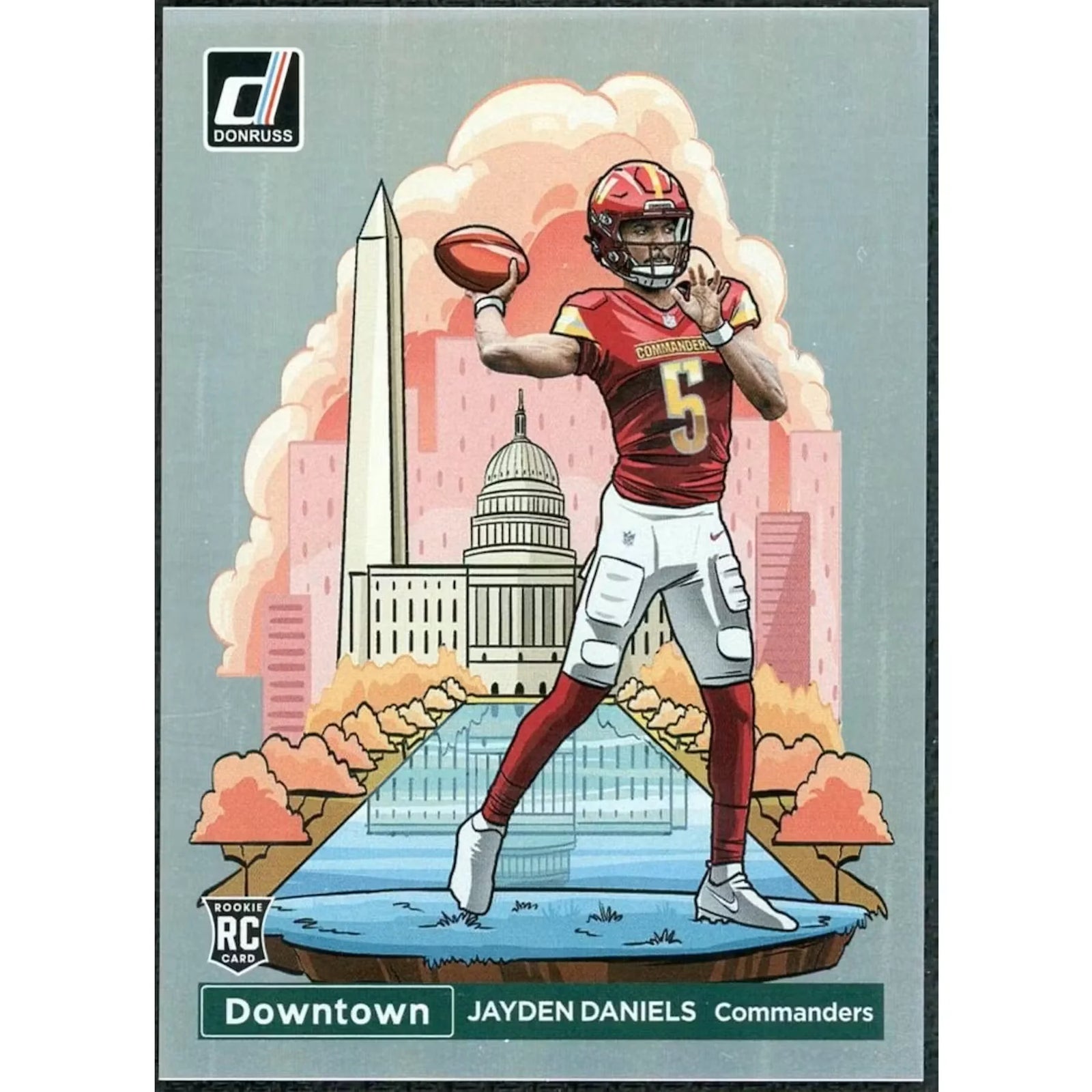 Jayden Daniels Signed 2024 Panini Donruss Rookie Downtown #16 Card