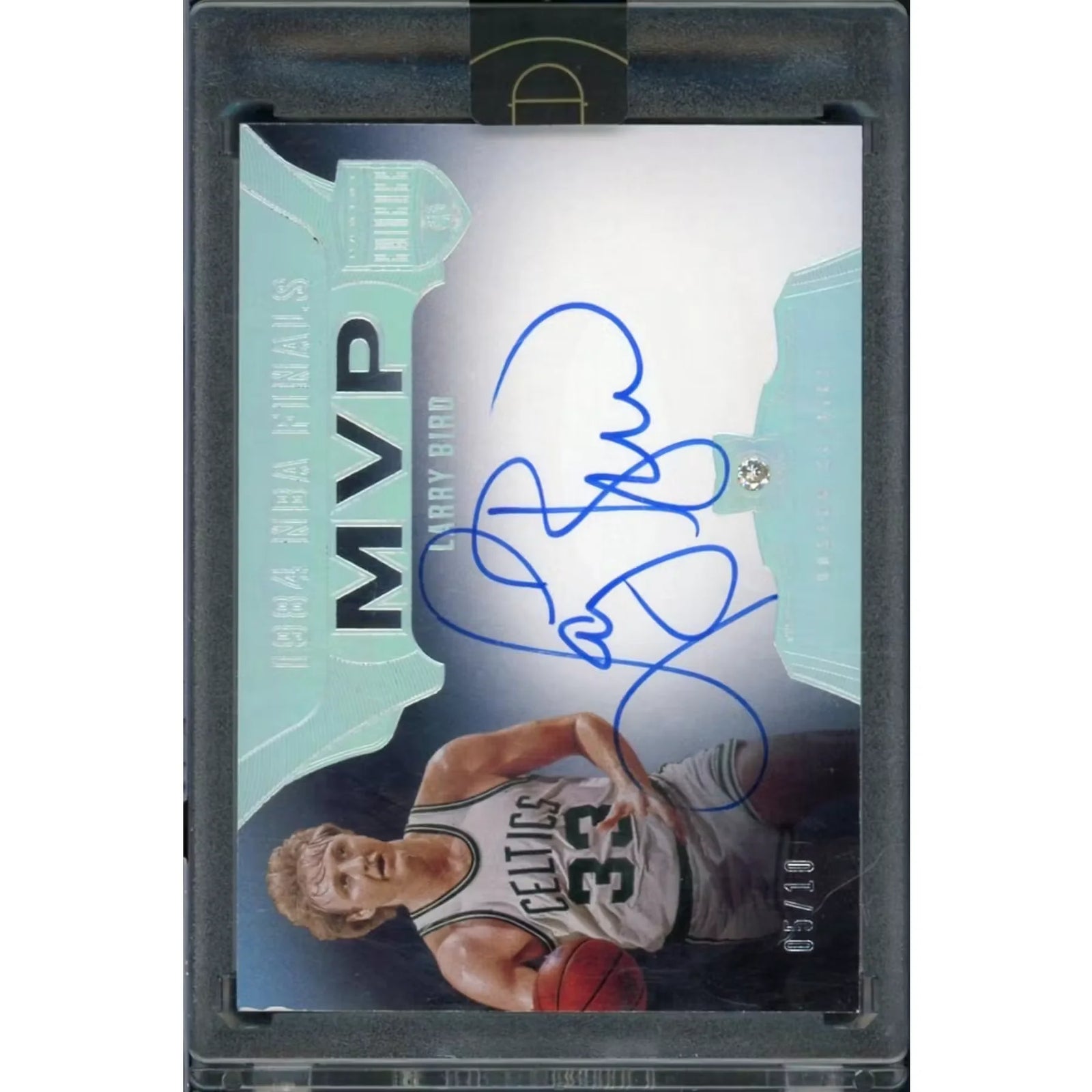 Larry Bird Signed 2019-20 Panini Eminence Card | Finals MVP Diamond Auto Gold/10