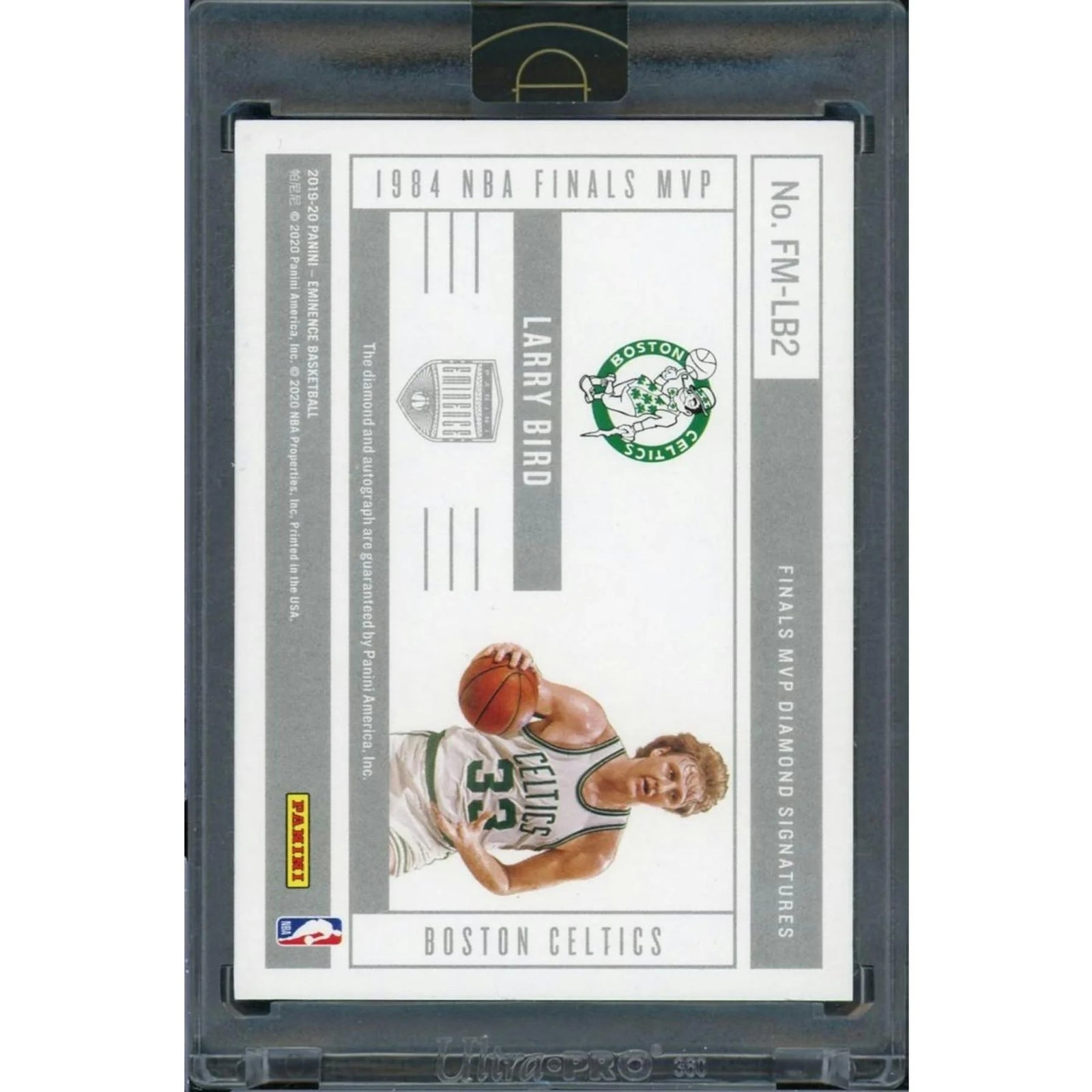 Larry Bird Signed 2019-20 Panini Eminence Card | Finals MVP Diamond Auto Gold/10