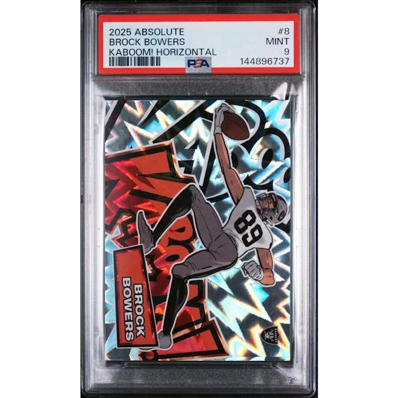 Brock Bowers 2025 Panini Absolute Kaboom Horizontal #8 | PSA 9