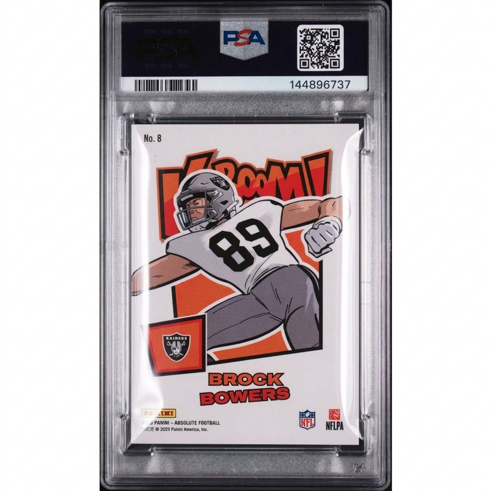 Brock Bowers 2025 Panini Absolute Kaboom Horizontal #8 | PSA 9