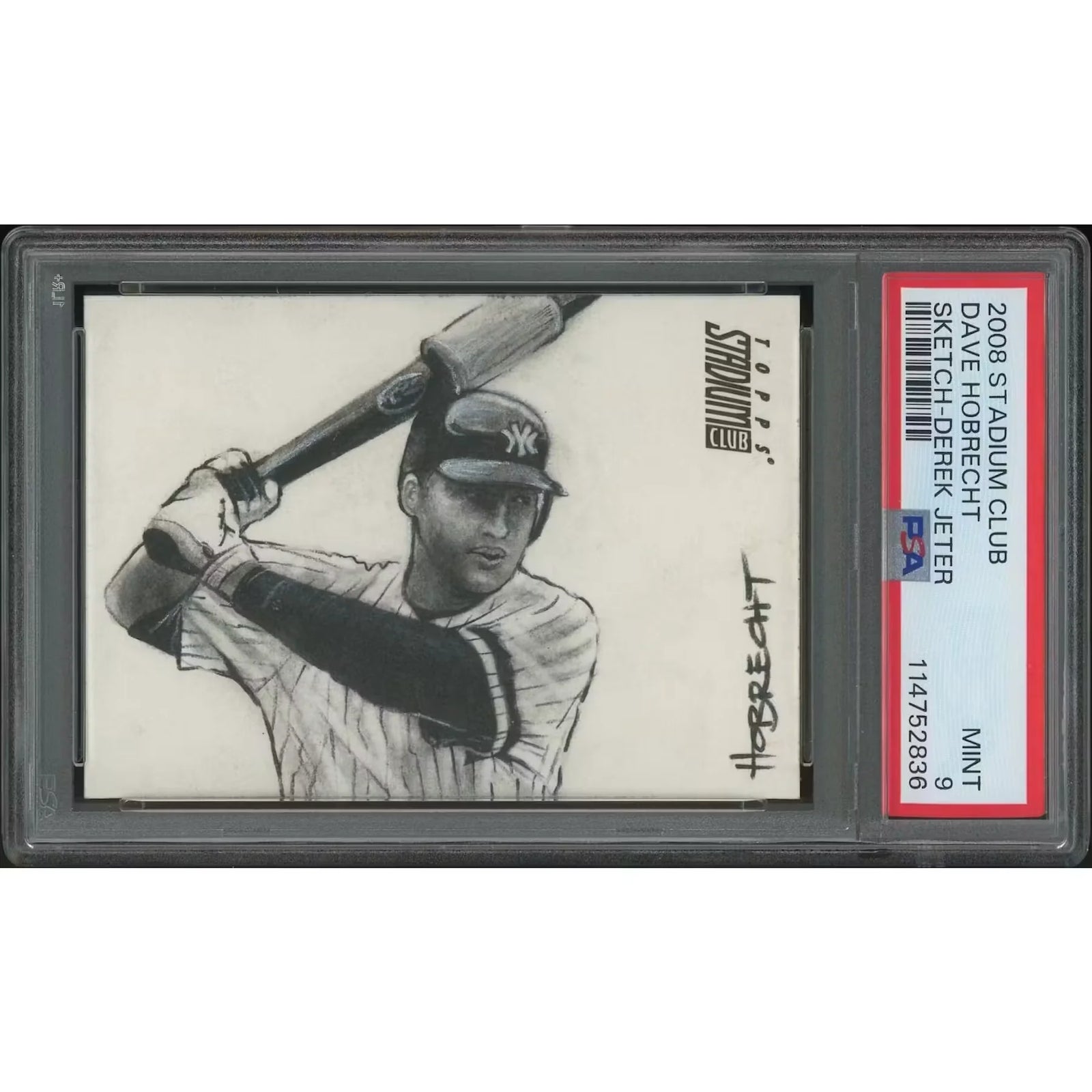 Derek Jeter 2008 Topps Stadium Club Sketch #1 Card | PSA 9 1/1