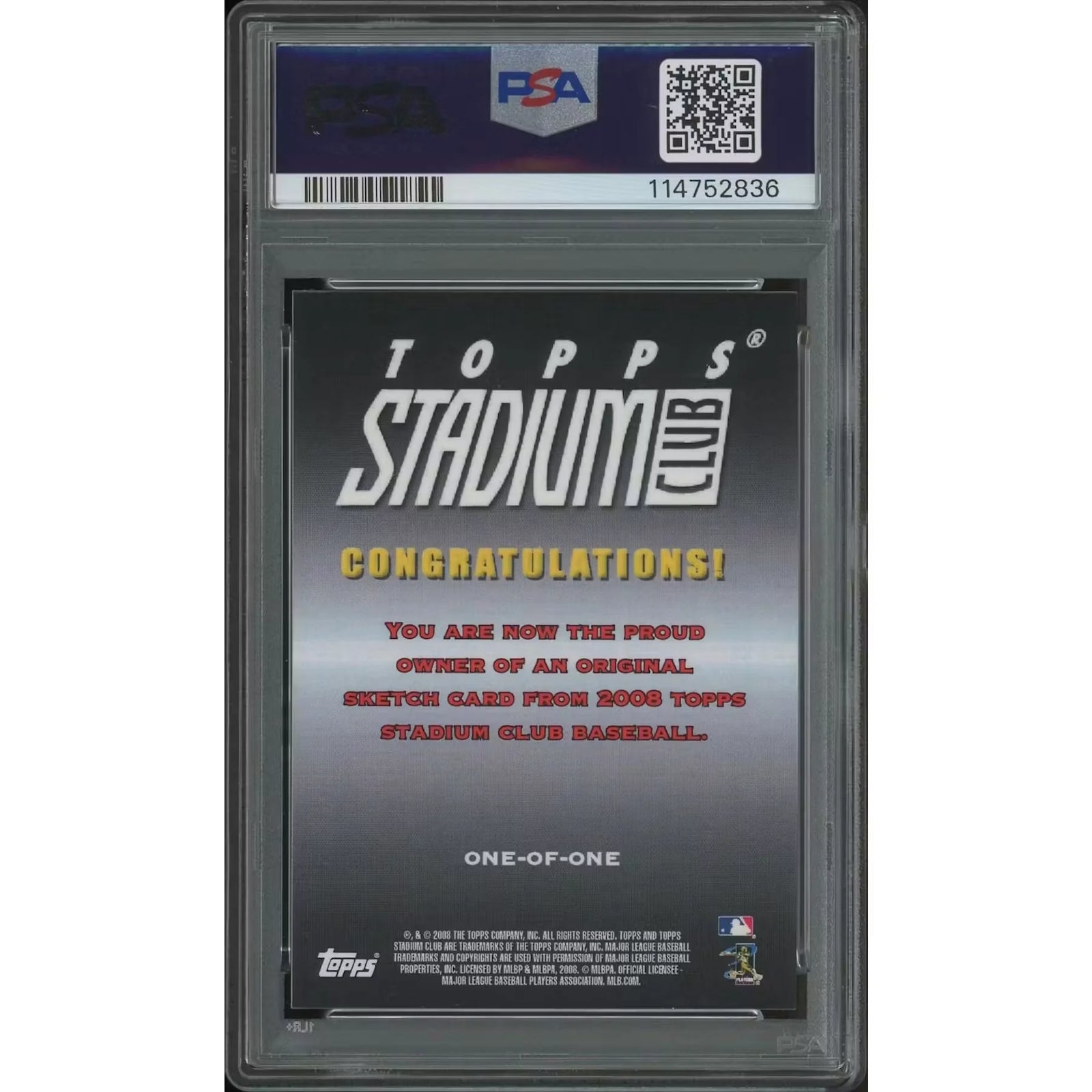Derek Jeter 2008 Topps Stadium Club Sketch #1 Card | PSA 9 1/1