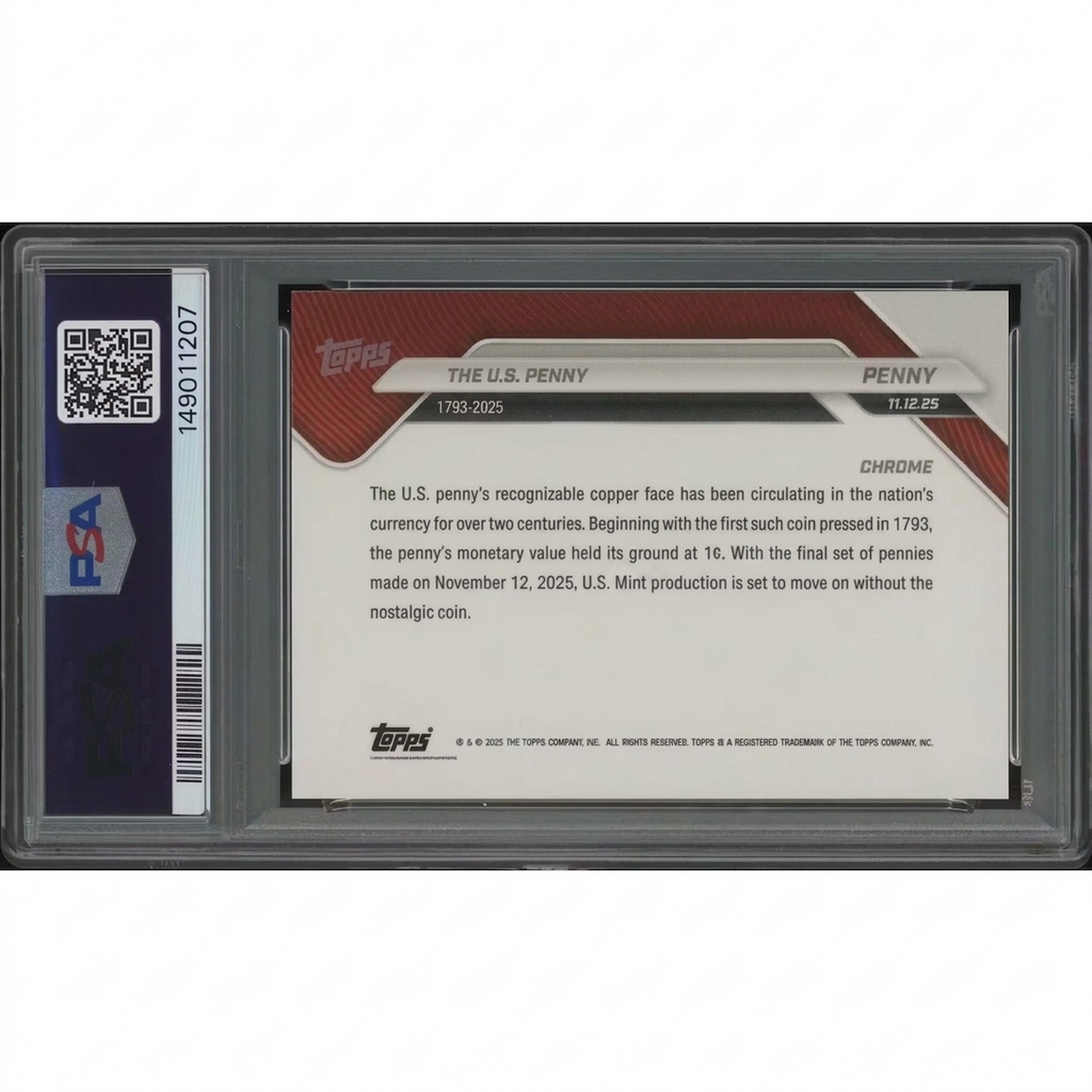 2025 Topps Now Chrome #PENNY Gold Refractor | PSA 7 NM #01