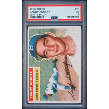 Sandy Koufax 1956 Topps White Back Rookie #79 | PSA 3
