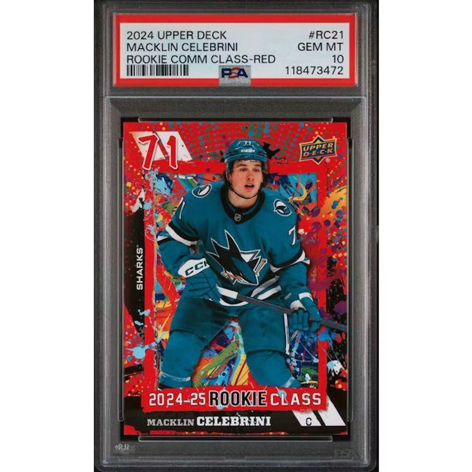 Macklin Celebrini 2024-25 Upper Deck Rookie Commemorative | PSA 10