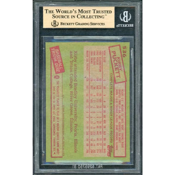 Kirby Puckett 1985 Topps Rookie Card #536 | BGS 9.5