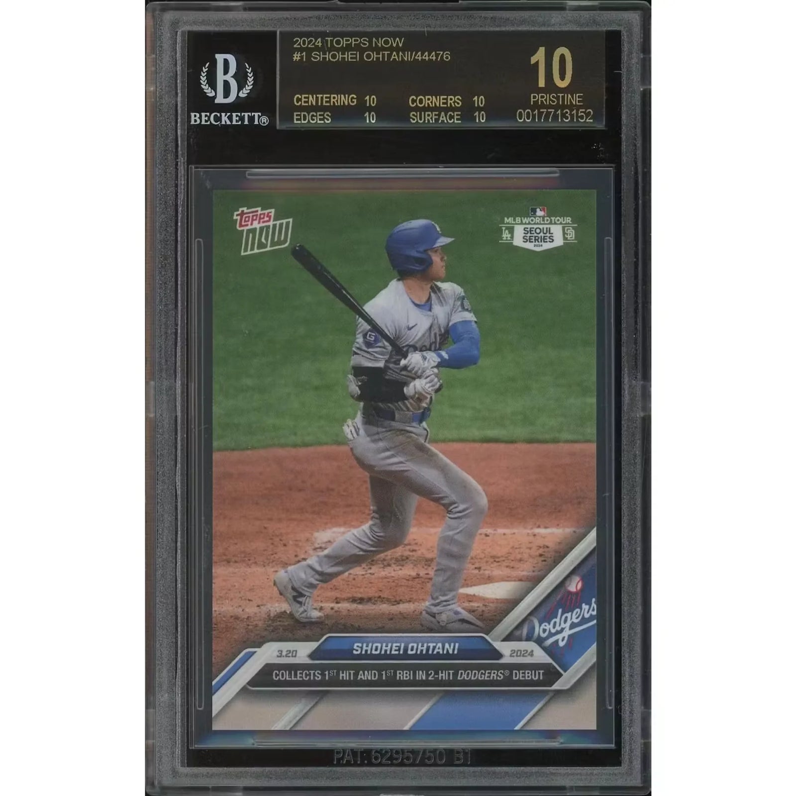 Shohei Ohtani 2024 Topps Now Baseball #1 | BGS 10 Pristine