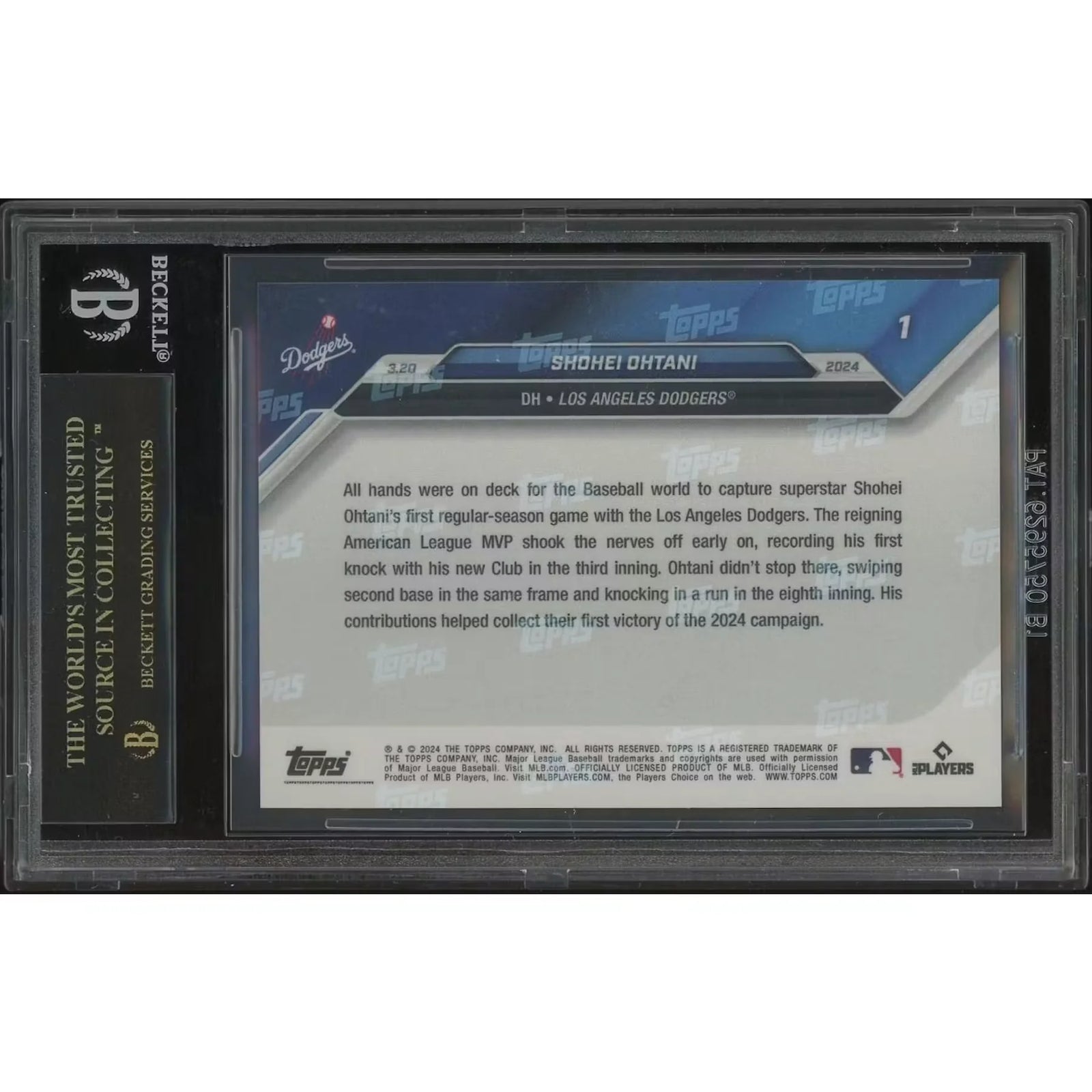 Shohei Ohtani 2024 Topps Now Baseball #1 | BGS 10 Pristine