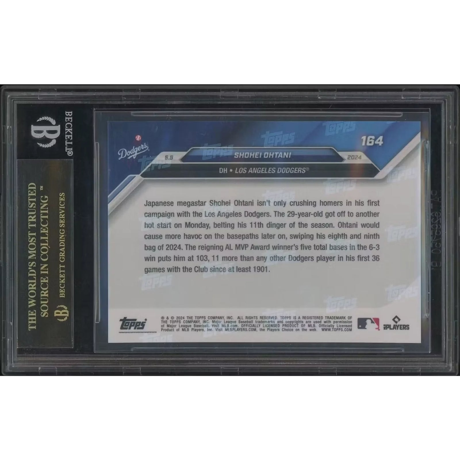 Shohei Ohtani 2024 Topps Now Baseball #164 | BGS 10 Pristine