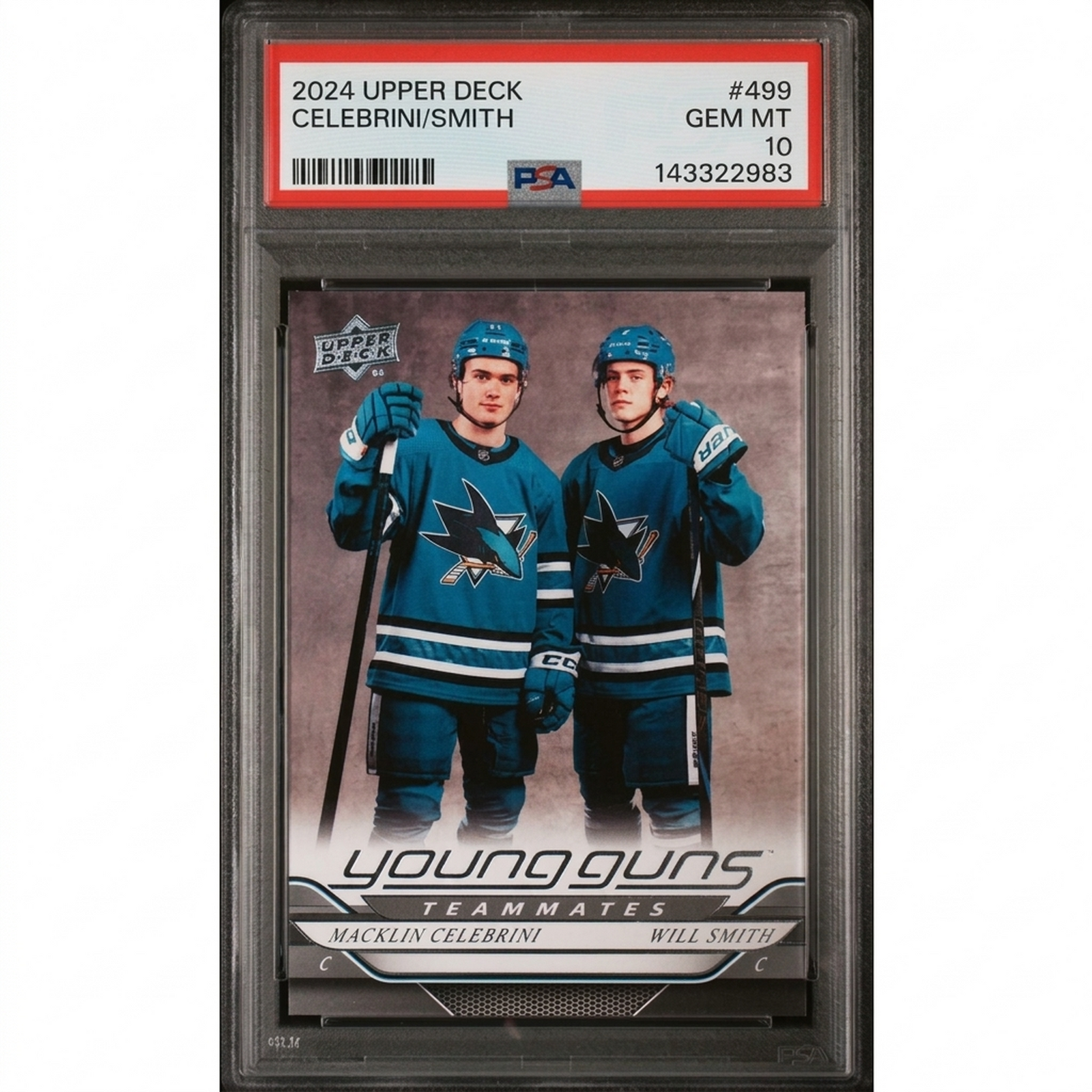 2024-25 Macklin Celebrini & Will Smith Young Guns Teammates #499 | PSA 10
