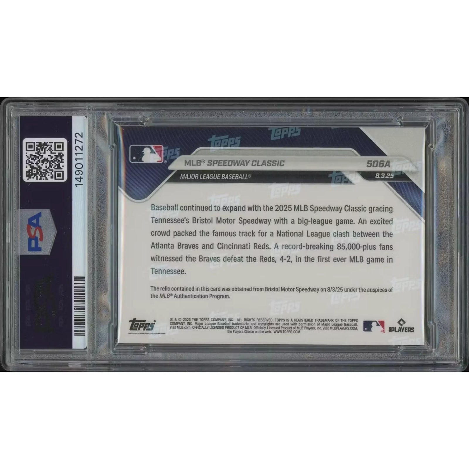 2025 Topps Now Baseball #506A MLB Speedway Classic Gold Foil | PSA 10 Gem Mint