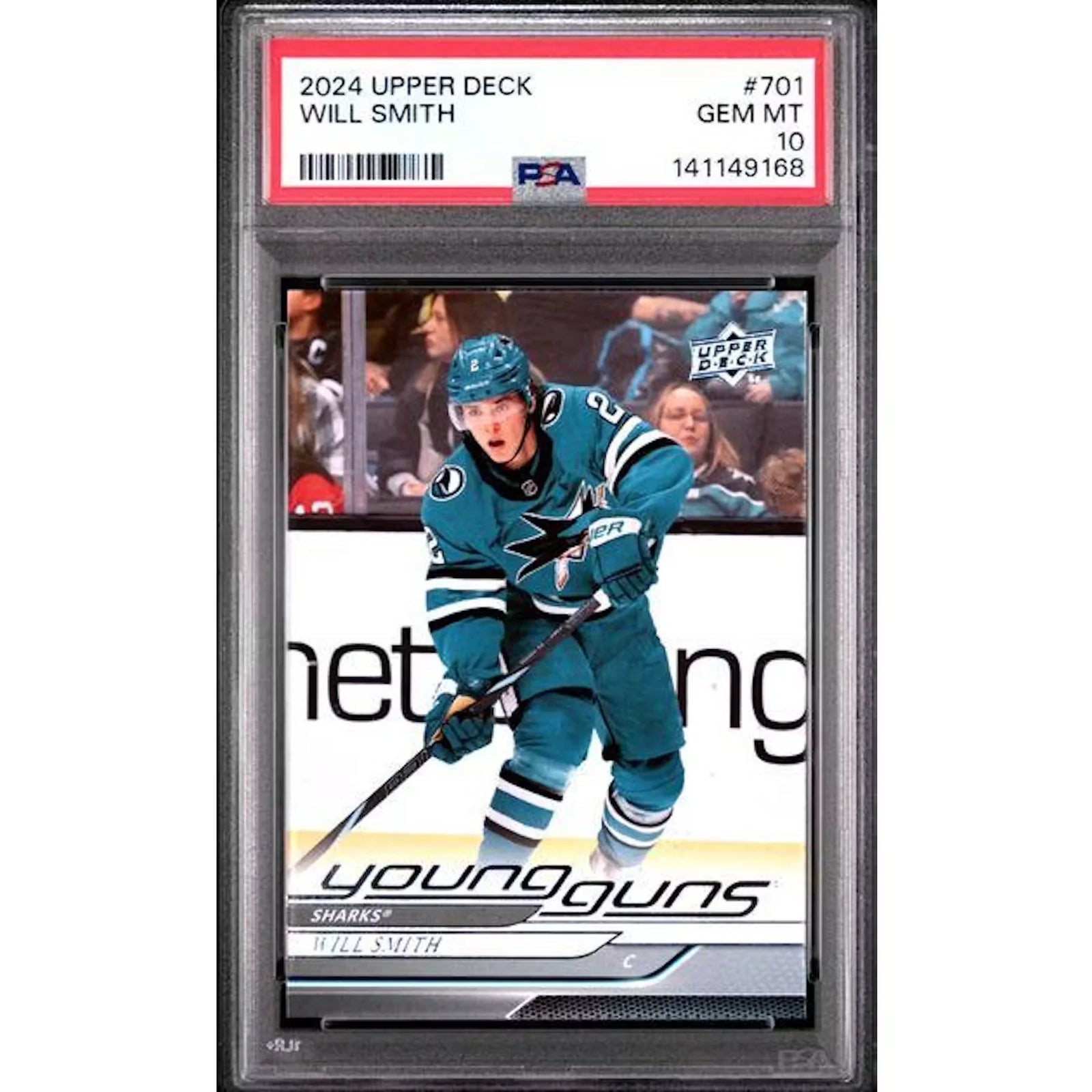 2024-25 Will Smith Young Guns #701 Hockey Card | PSA 10