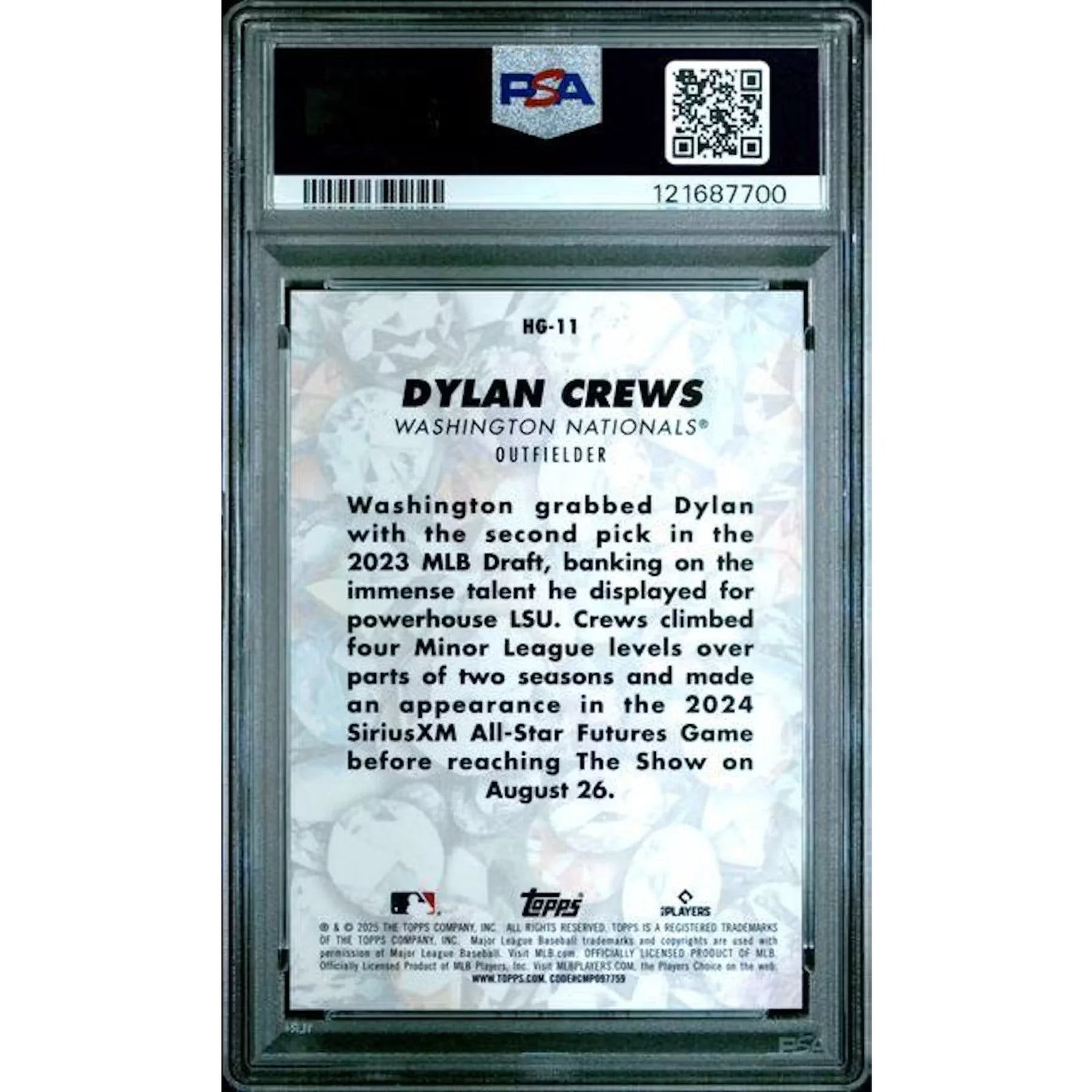 Dylan Crews 2025 Topps Hidden Gems #HG11 | PSA 10