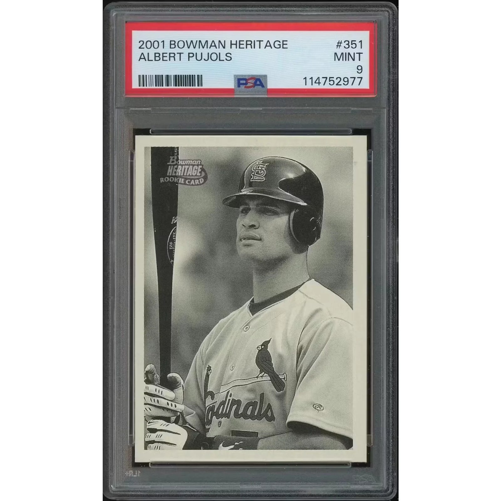 Albert Pujols 2001 Bowman Heritage Rookie Card #351 | PSA 9
