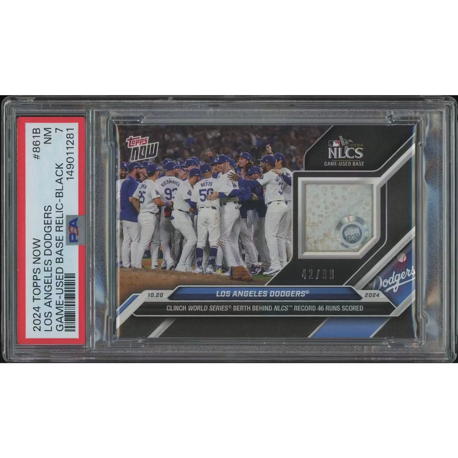 2024 Topps Now #861B Los Angeles Dodgers Black Game Used Base Relic | PSA 7