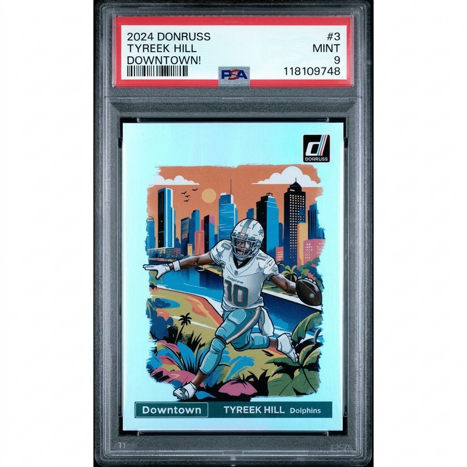 Tyreek Hill 2024 Panini Donruss Downtown #3 | PSA 9