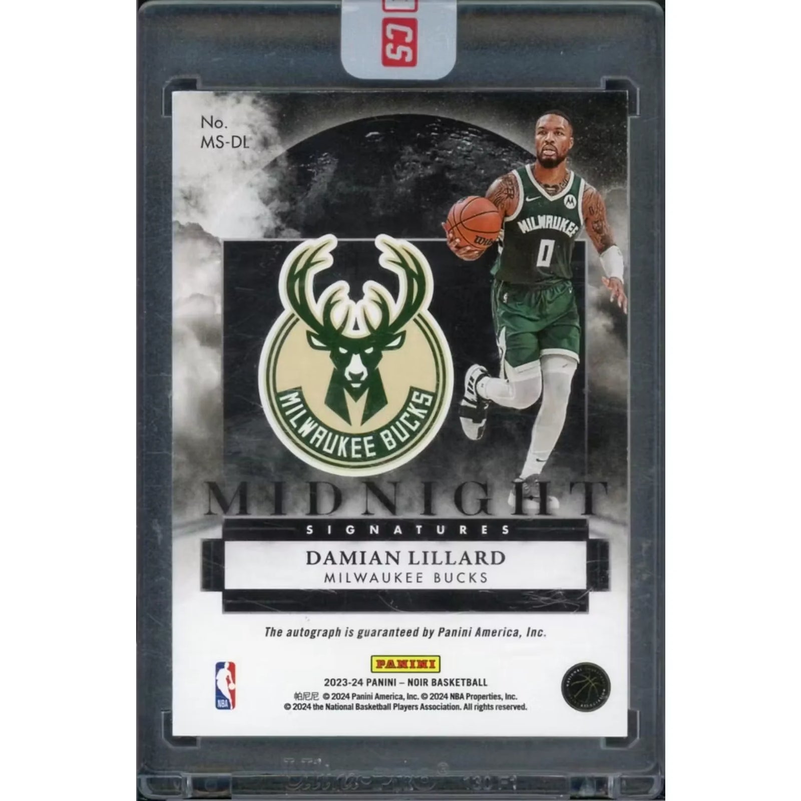 Damian Lillard Signed 2023-24 Panini Noir Card | Midnight Signatures Auto/10