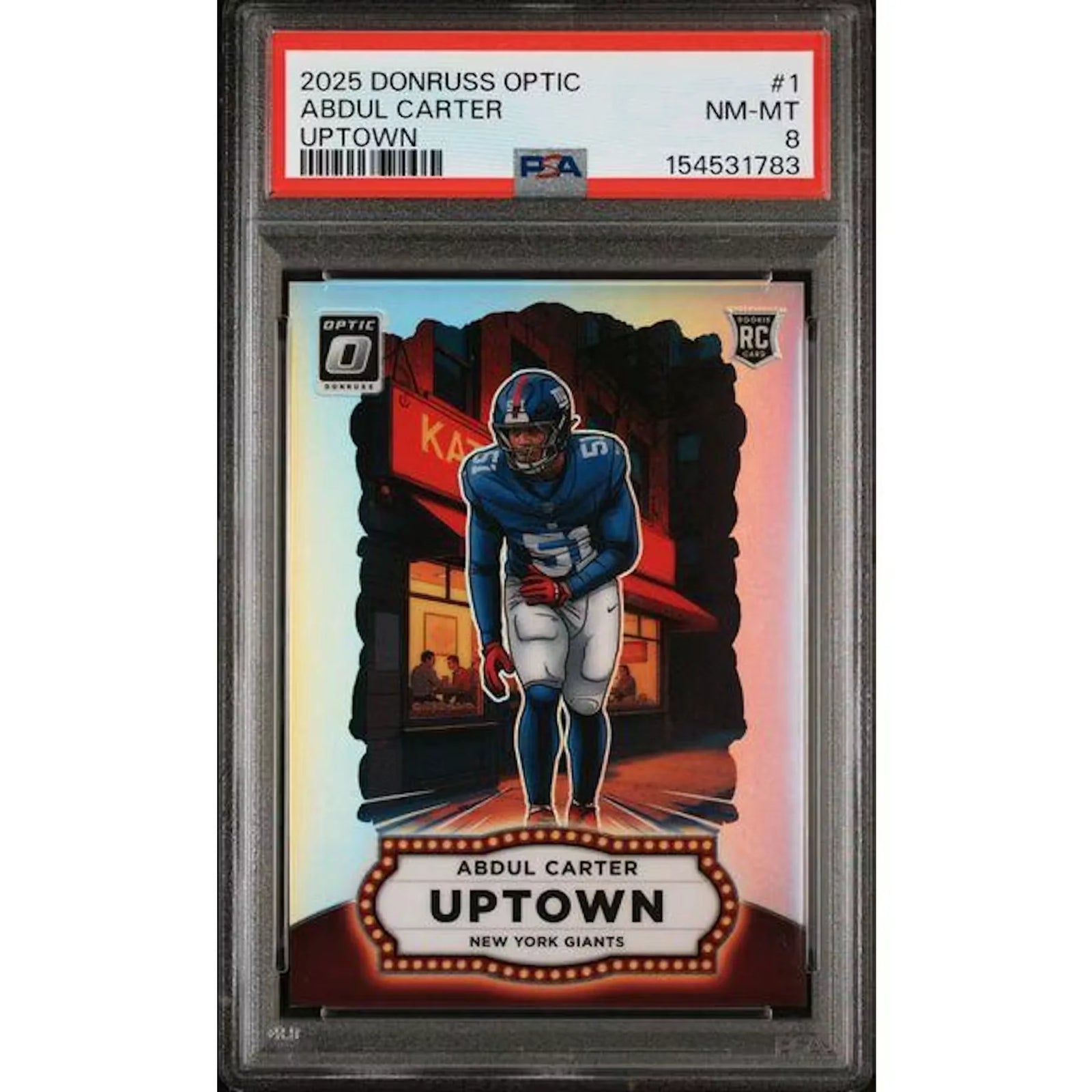 Abdul Carter 2025 Panini Donruss Optic Uptown Rookie #1 | PSA 8