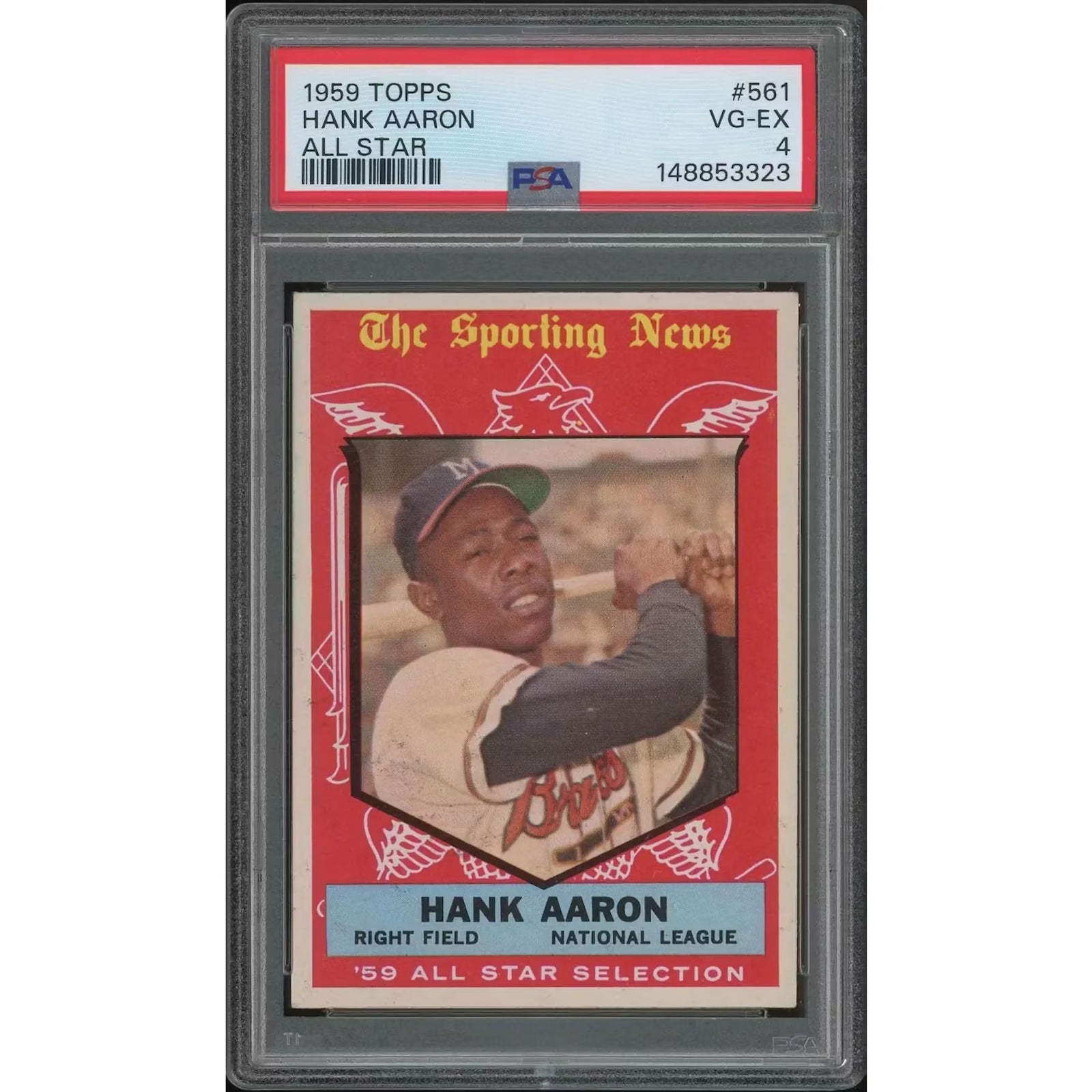 1959 Topps Baseball Hank Aaron #561 All Star | PSA 4 VG-EX