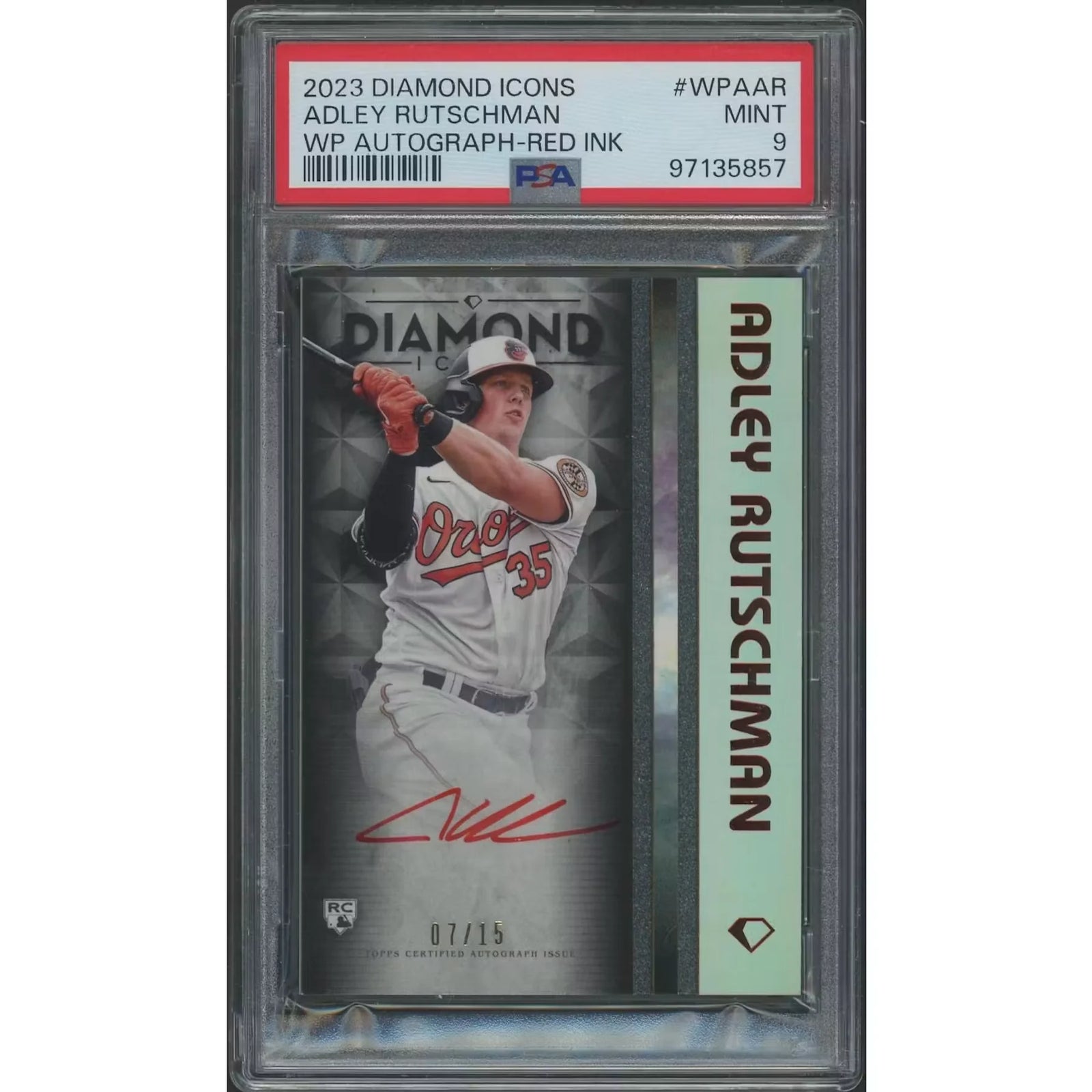 Adley Rutschman Signed 2023 Topps Diamond Icons #07 Card | PSA 9