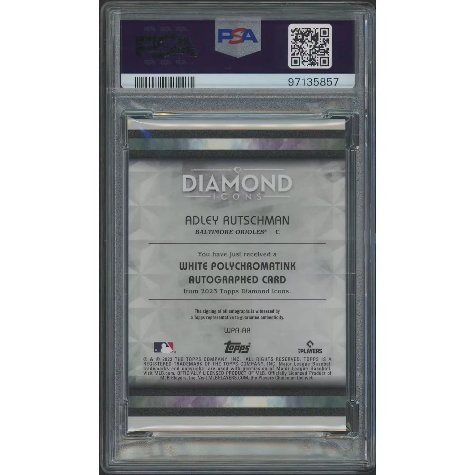 Adley Rutschman Signed 2023 Topps Diamond Icons #07 Card | PSA 9