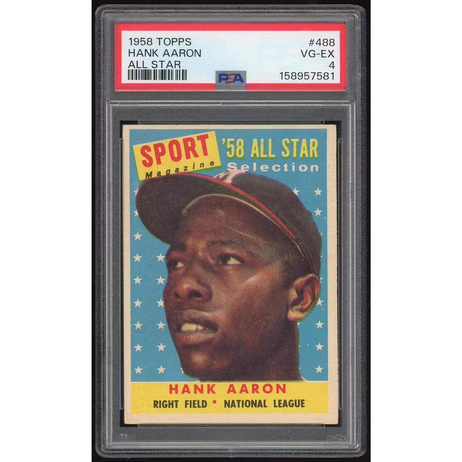 1958 Topps #488 Hank Aaron All-Stars Card | PSA 4