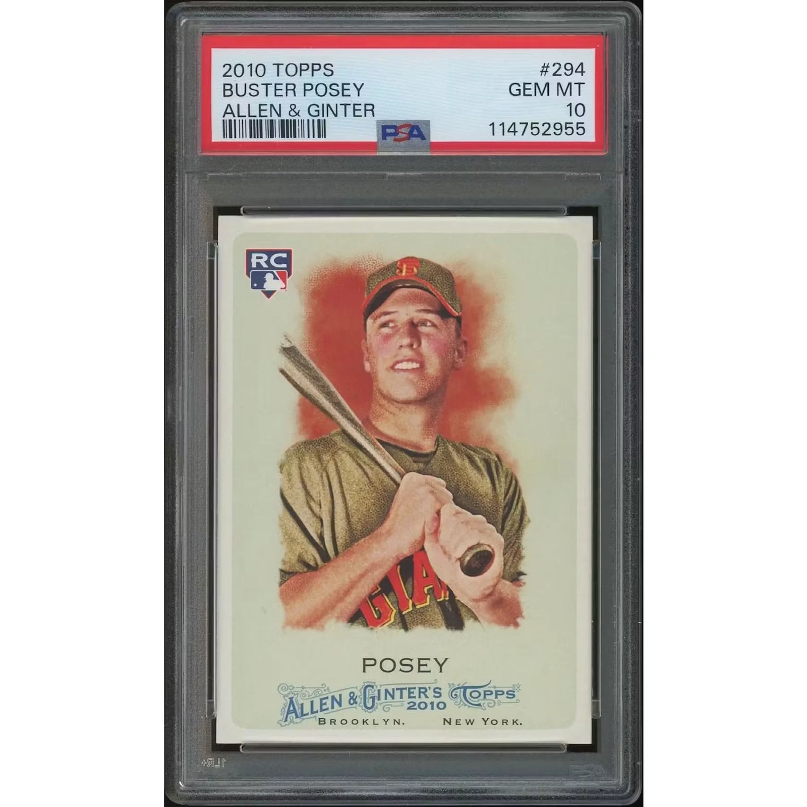Buster Posey 2010 Topps Allen & Ginter #294 Rookie | PSA 10 Gem Mint
