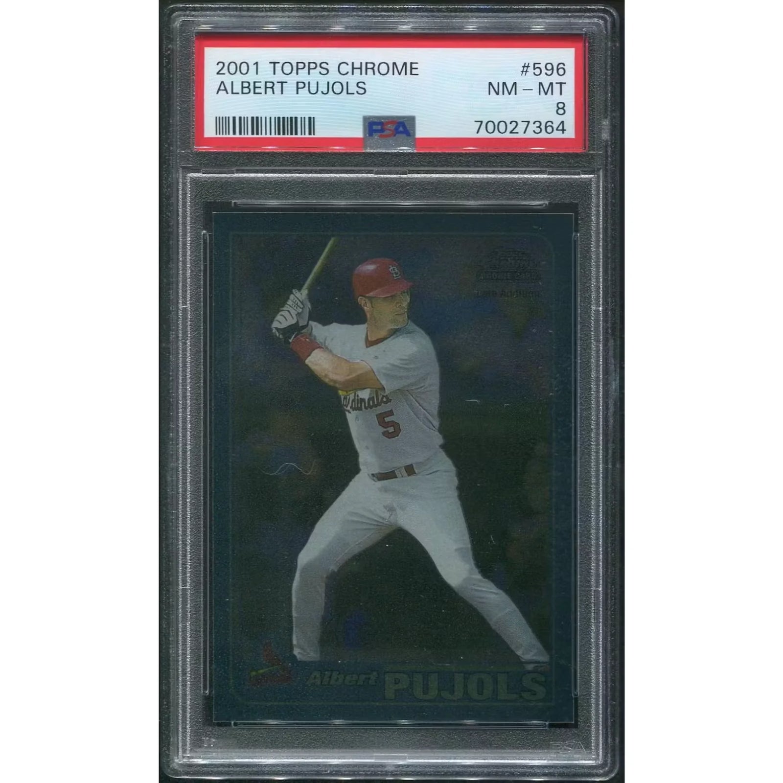 Albert Pujols 2001 Topps Chrome #596 Rookie Card | PSA 8