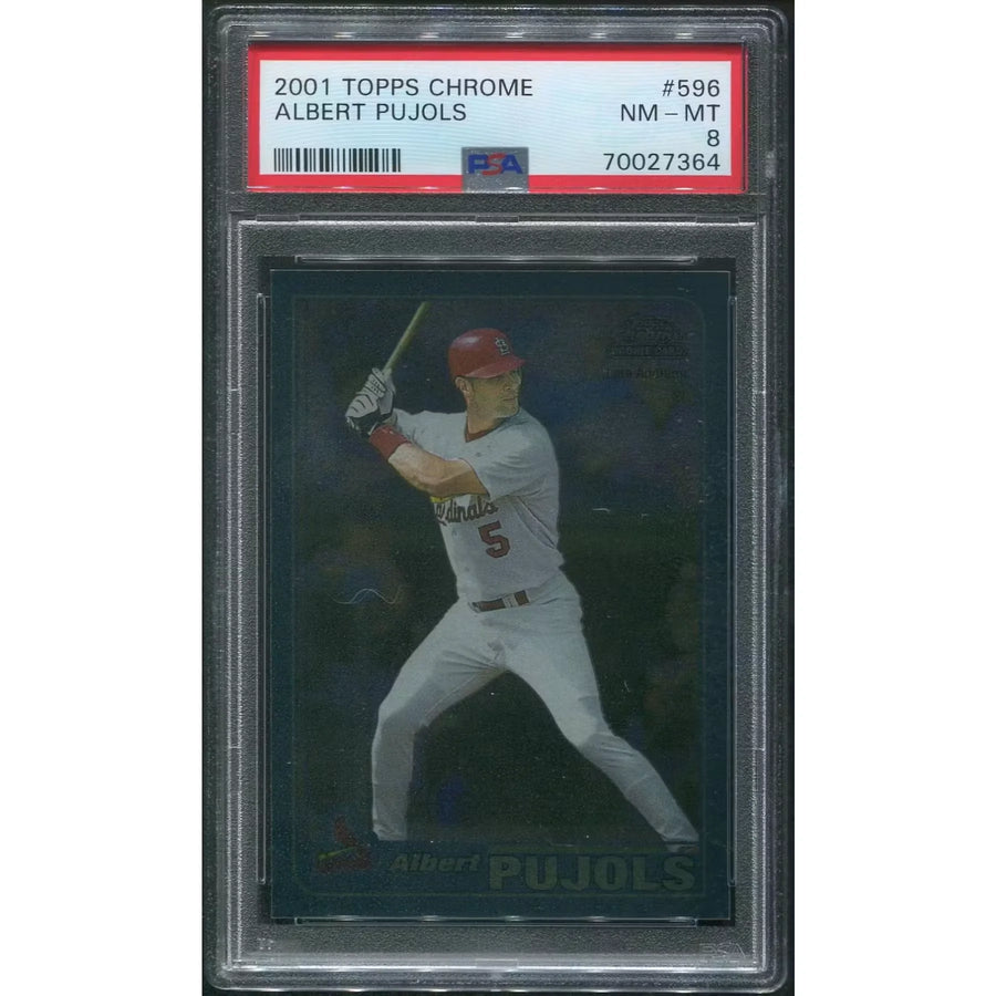 Albert Pujols 2001 Topps Chrome #596 Rookie Card | PSA 8