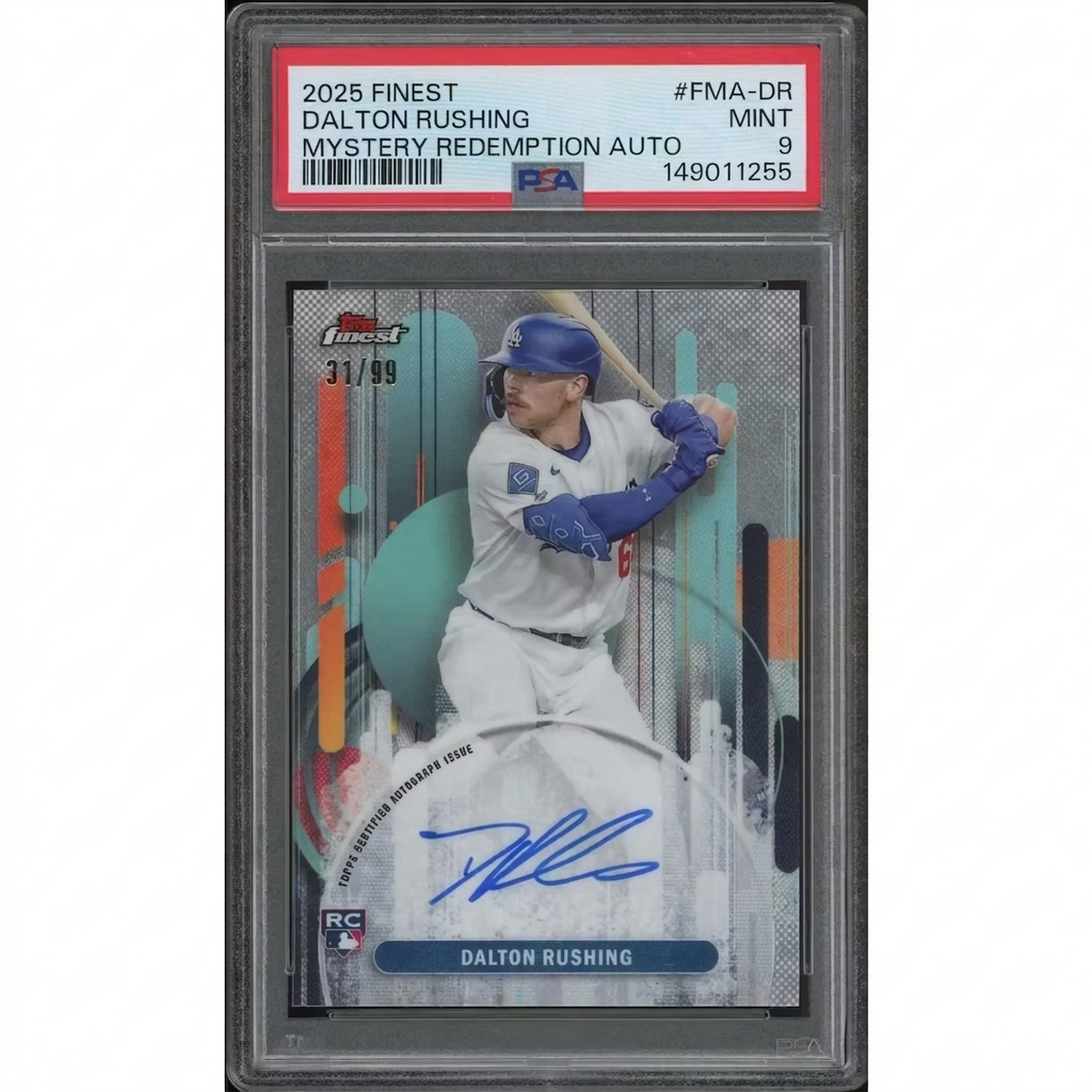 Dalton Rushing Signed Rookie Card | 2025 Topps Finest Mystery Redemption #31/99 PSA 9