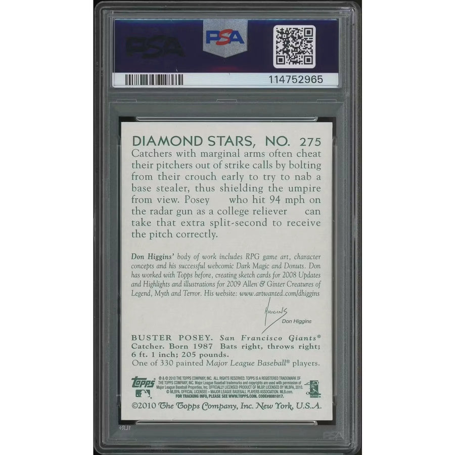 2010 Topps National Chicle Baseball #275 Buster Posey Rookie PSA 10 (GEM MT) - D2