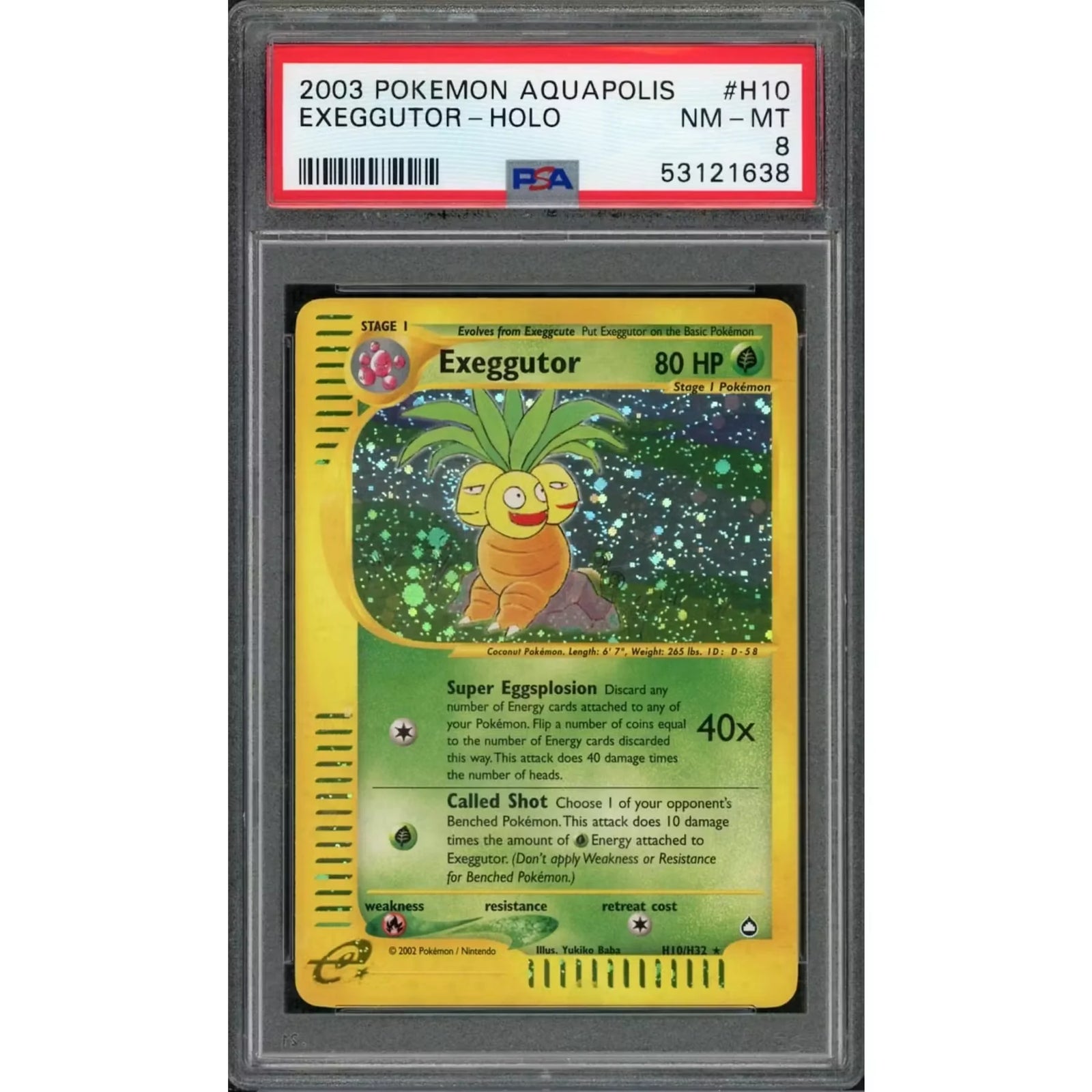 2003 Pokemon Aquapolis Exeggutor Holo #H10 | PSA 8