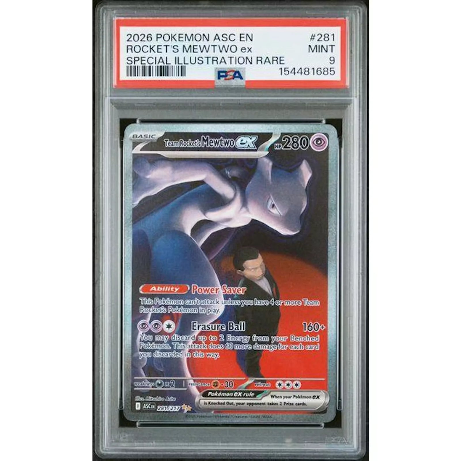 Team Rocket's Mewtwo ex #281 PSA 9 | 2026 Ascended Heroes