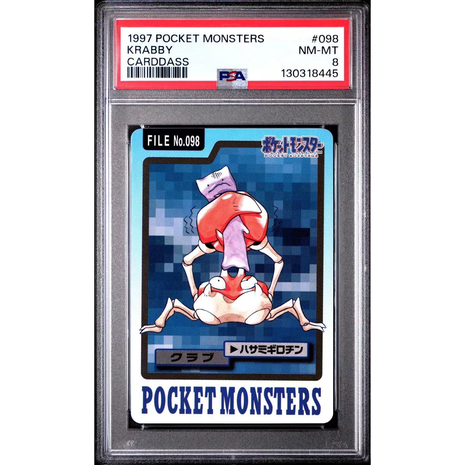 Pokemon 1997 Bandai CardDass Krabby 098 | PSA 8
