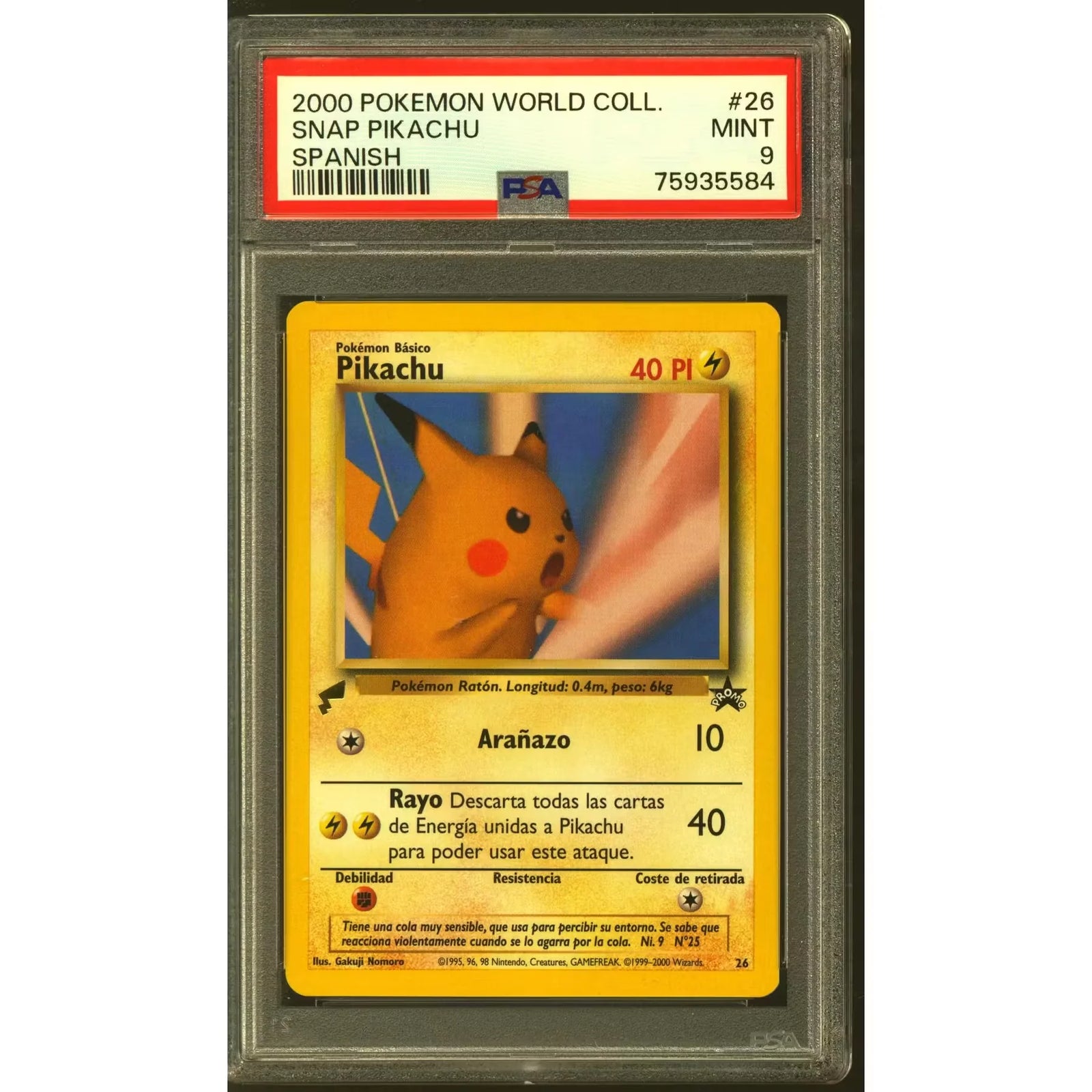 Pikachu 26 Pokemon World Collection Spanish | PSA 9 Graded