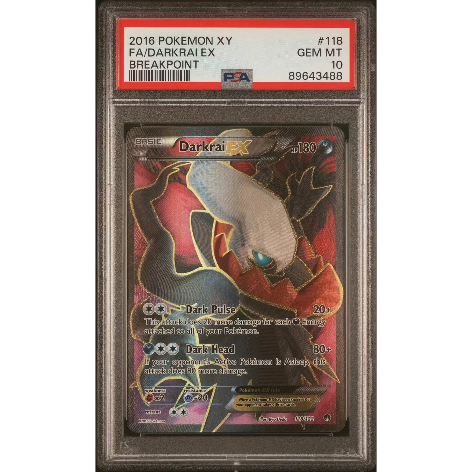 2016 Pokemon Breakpoint Darkrai EX Full Art #118 | PSA 10 Gem Mint