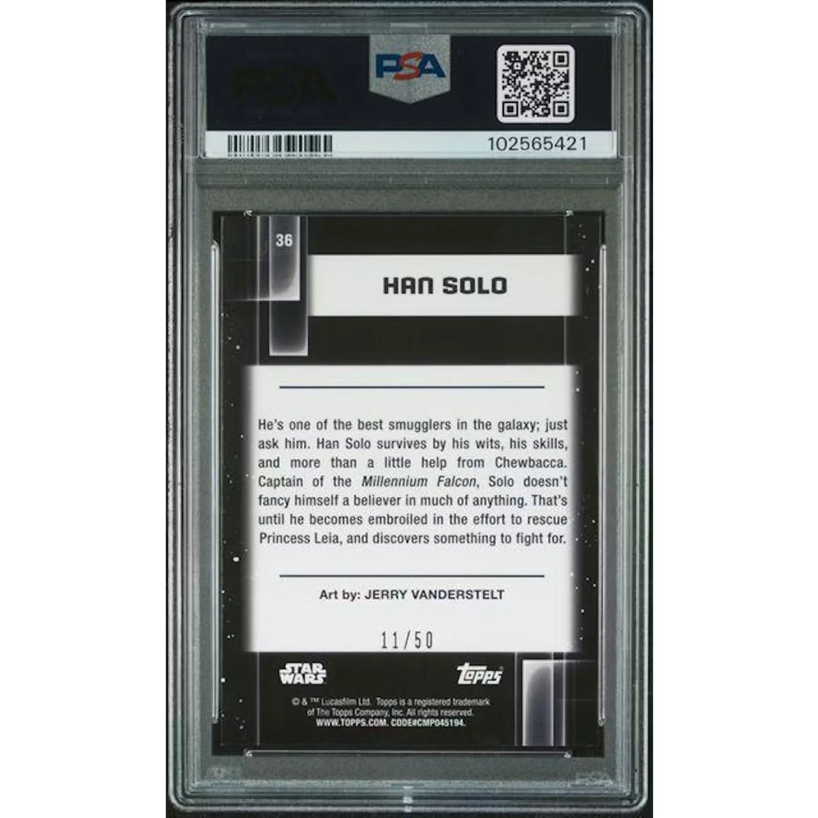 Han Solo Mojo Refractor Card | 2020-21 Topps Star Wars Galaxy PSA 10
