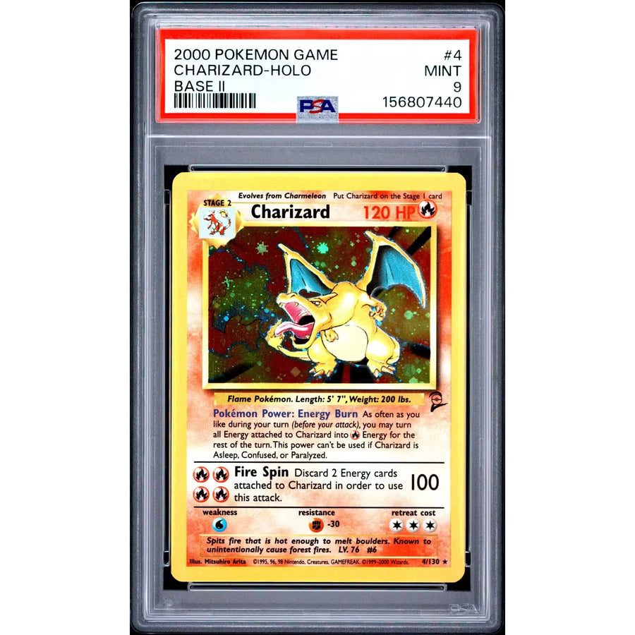2000 Pokemon Base Set 2 Charizard Holo #4 PSA 9 - D2