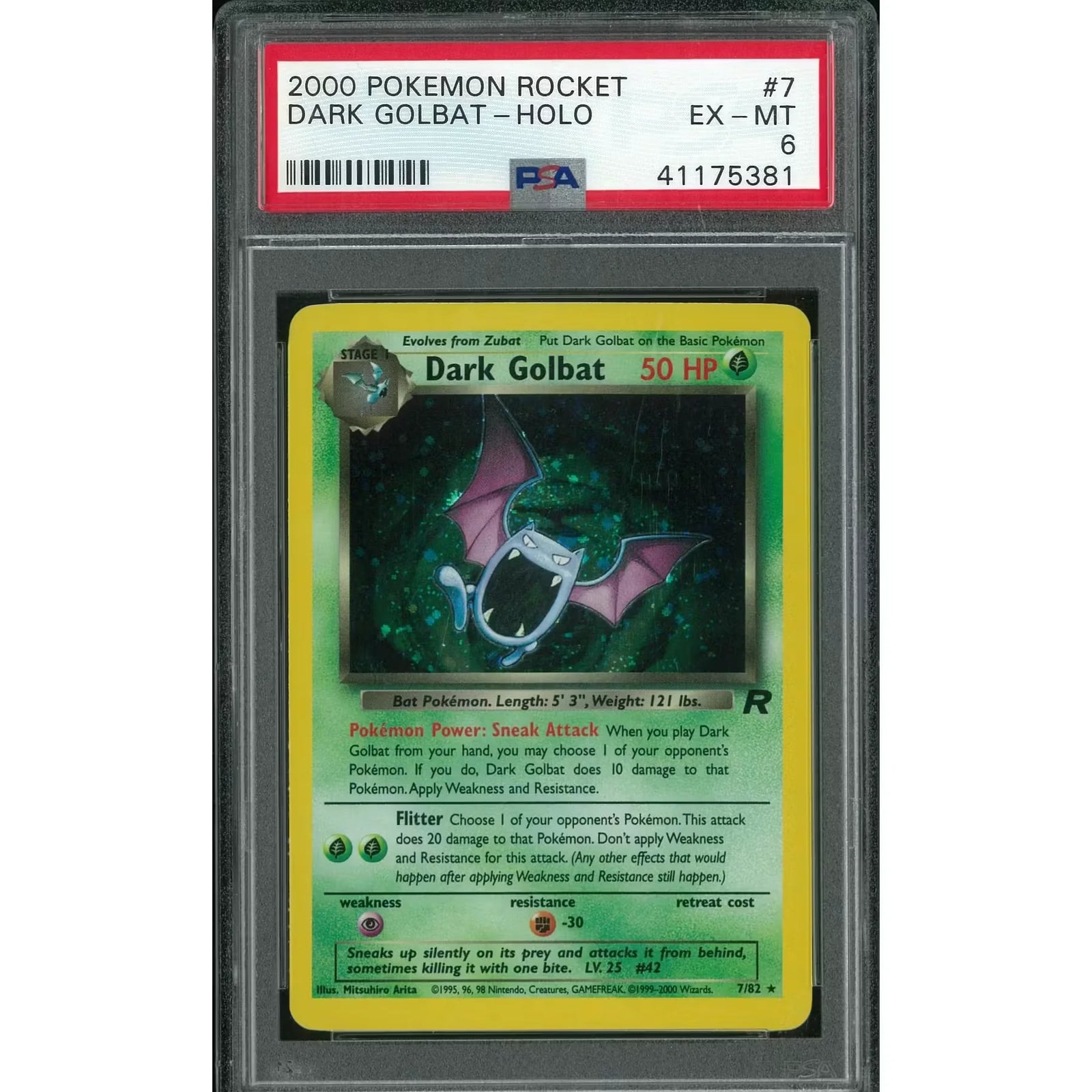Pokemon Team Rocket Dark Golbat 7/82 | PSA 6