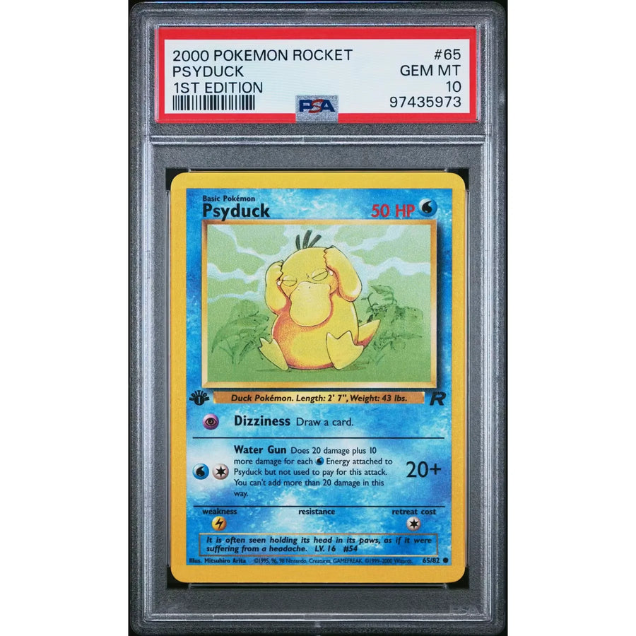 Pokemon Team Rocket 1st Edition Psyduck 65/82 | PSA 10 Gem Mint