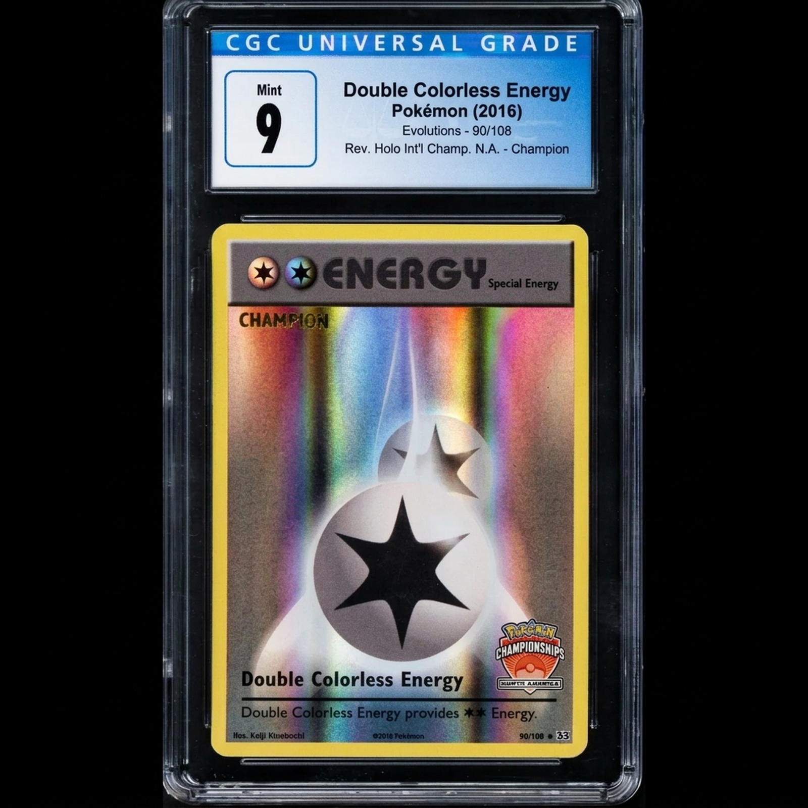 Pokemon North America Championships Champion Double Colorless Energy 90/108 | CGC 9