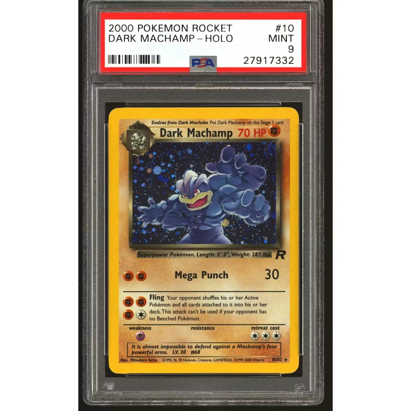 Pokemon Team Rocket Dark Machamp 10/82 | PSA 9 Graded