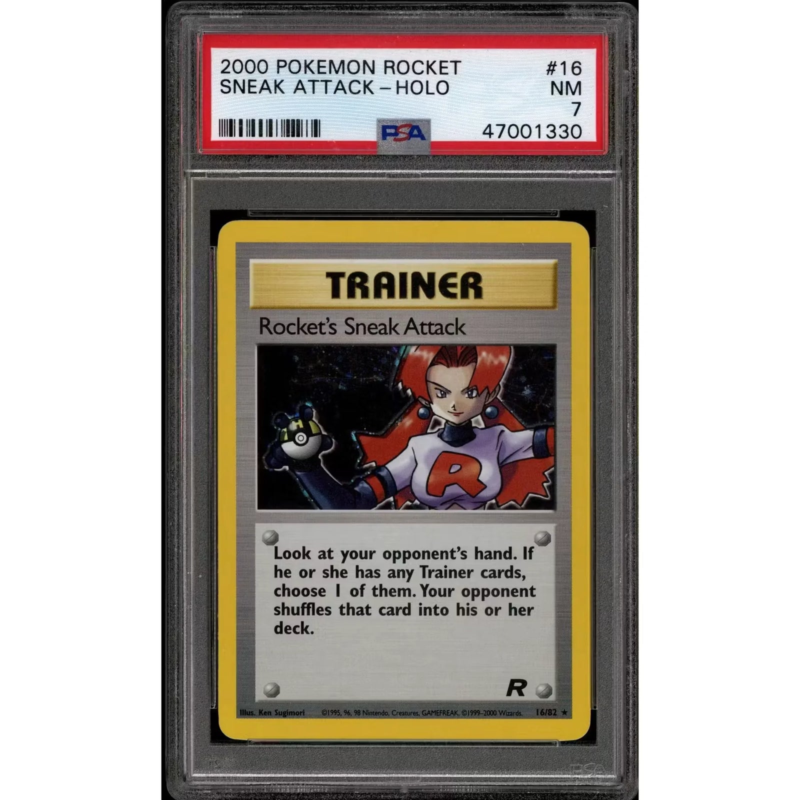 Pokemon Team Rocket Rocket's Sneak Attack 16/82 | PSA 7