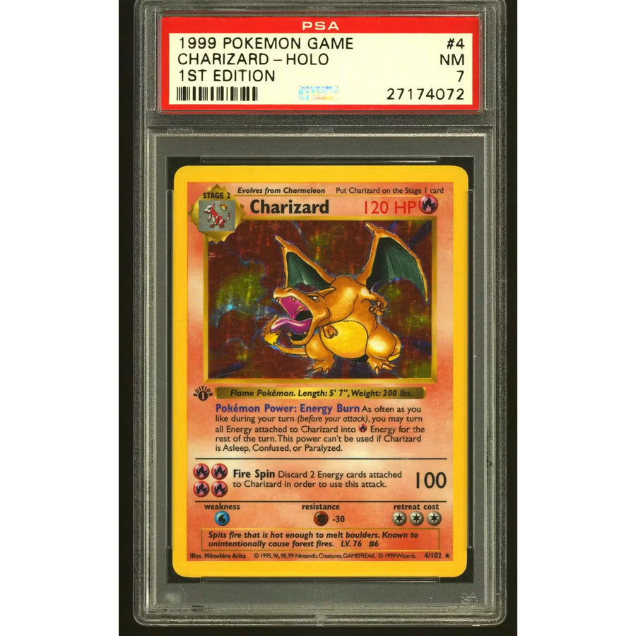 Pokemon Base Set 1st Edition Shadowless Charizard 4/102 | PSA 7