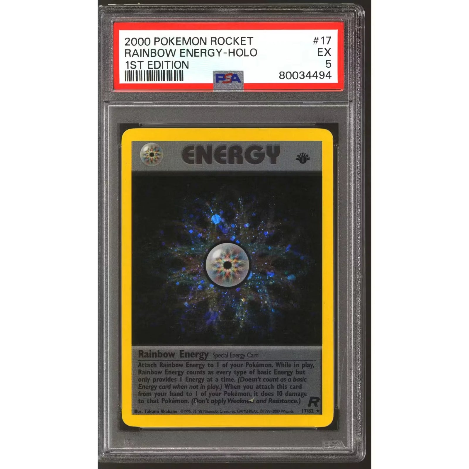 Pokemon Team Rocket 1st Edition Rainbow Energy 17/82 | PSA 5