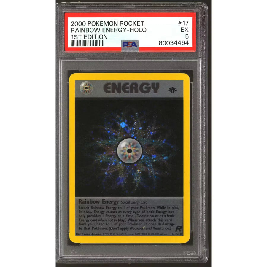 Pokemon Team Rocket 1st Edition Rainbow Energy 17/82 | PSA 5