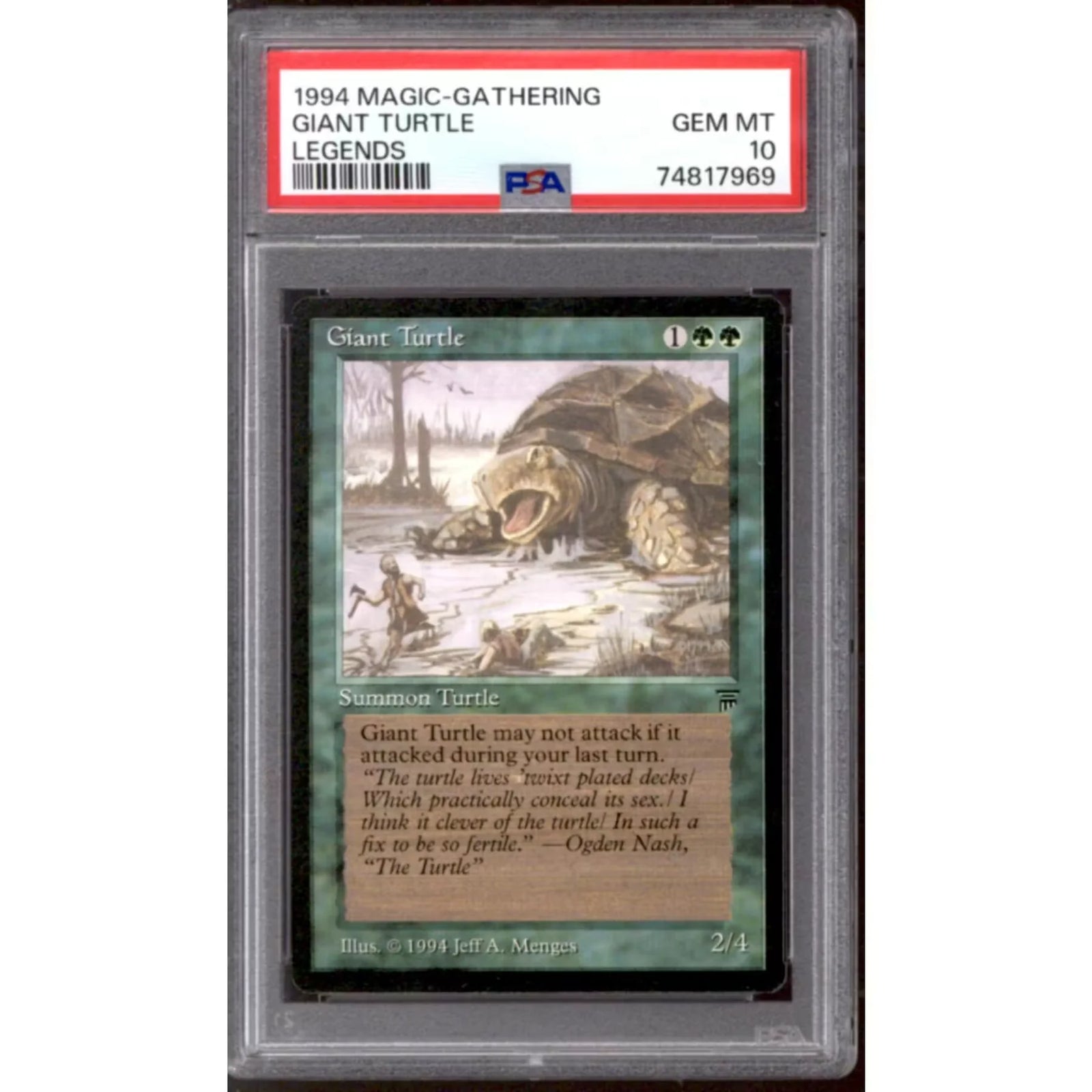 Giant Turtle Magic the Gathering Legends Card | PSA 10 Gem Mint