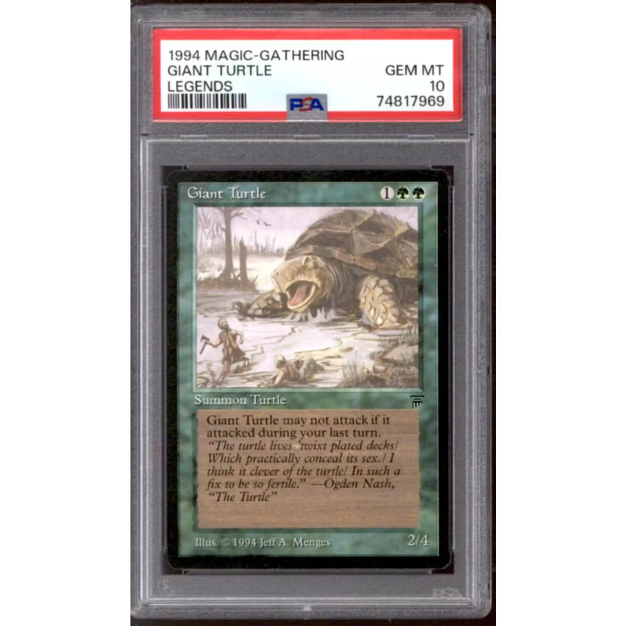 Giant Turtle Magic the Gathering Legends Card | PSA 10 Gem Mint